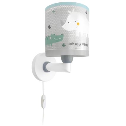 Dalber 60629 - Aplique de parede infantil RHICO AND CROCO 1xE27/15W/230V
