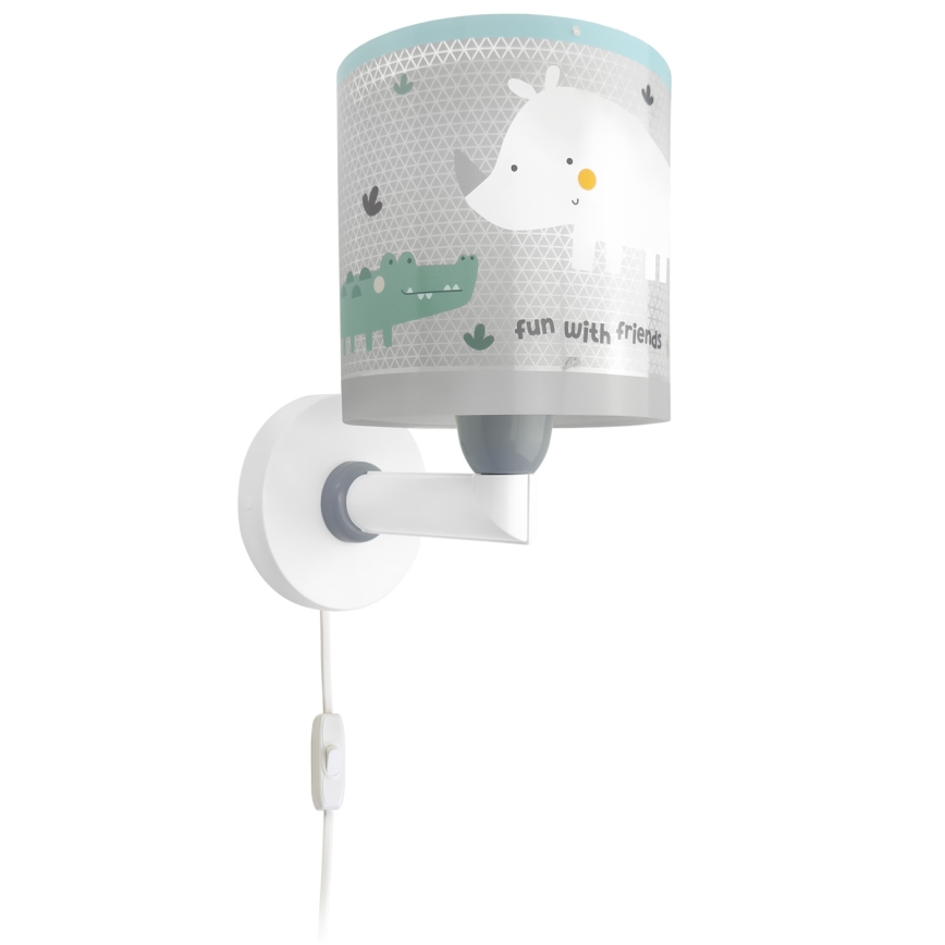 Dalber 60629 - Aplique de parede infantil RHICO AND CROCO 1xE27/15W/230V