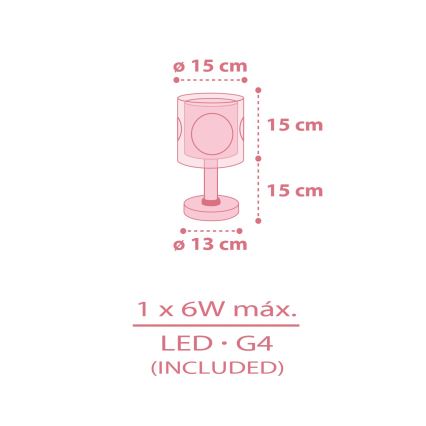 Dalber 60911 - Candeeiro LED infantil PRINCESS DANCE 1xG4/4W/230V rosa