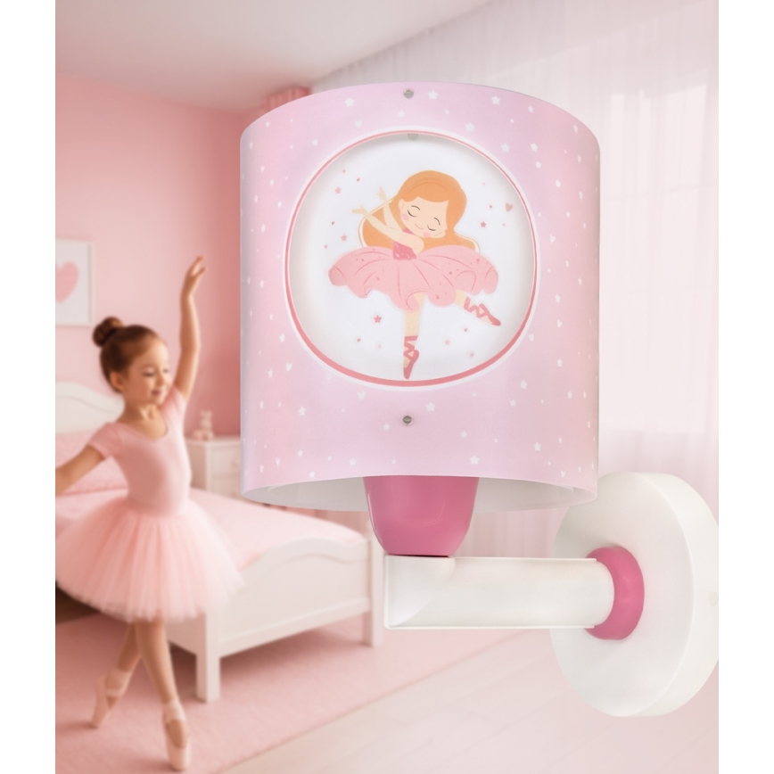Dalber 60919 - Candeeiro de parede infantil PRINCESS DANCE 1xE27/15W/230V rosa