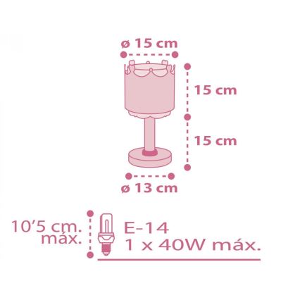 Dalber 61101 - Candeeiro de criança LITTLE QUEEN 1xE14/40W/230V