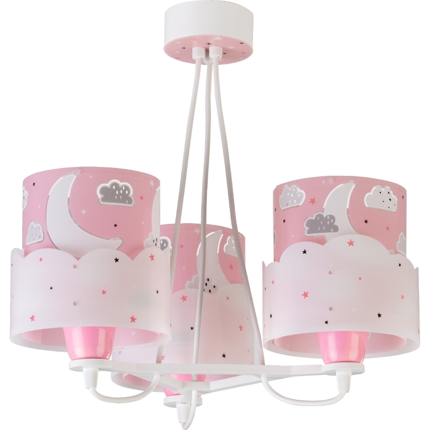 Dalber 61237S - Candelabro de criança MOON 3xE27/60W/230V