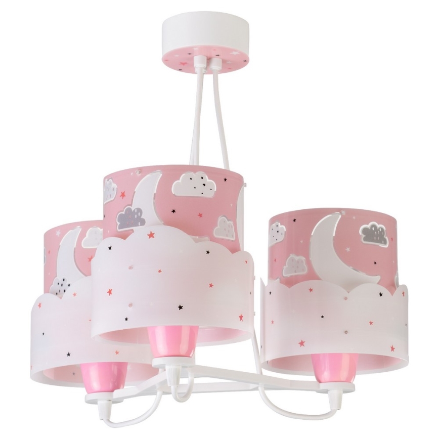 Dalber 61237S - Candelabro de criança MOON 3xE27/60W/230V