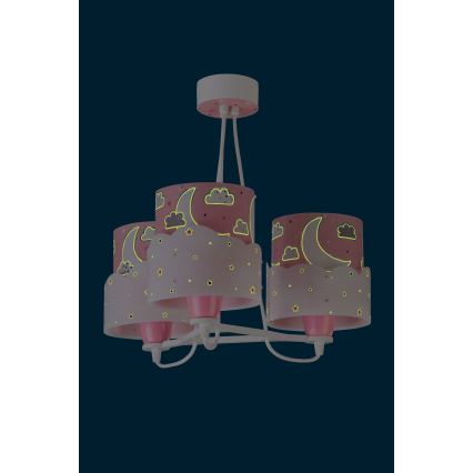 Dalber 61237S - Candelabro de criança MOON 3xE27/60W/230V