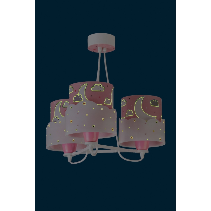 Dalber 61237S - Candelabro de criança MOON 3xE27/60W/230V