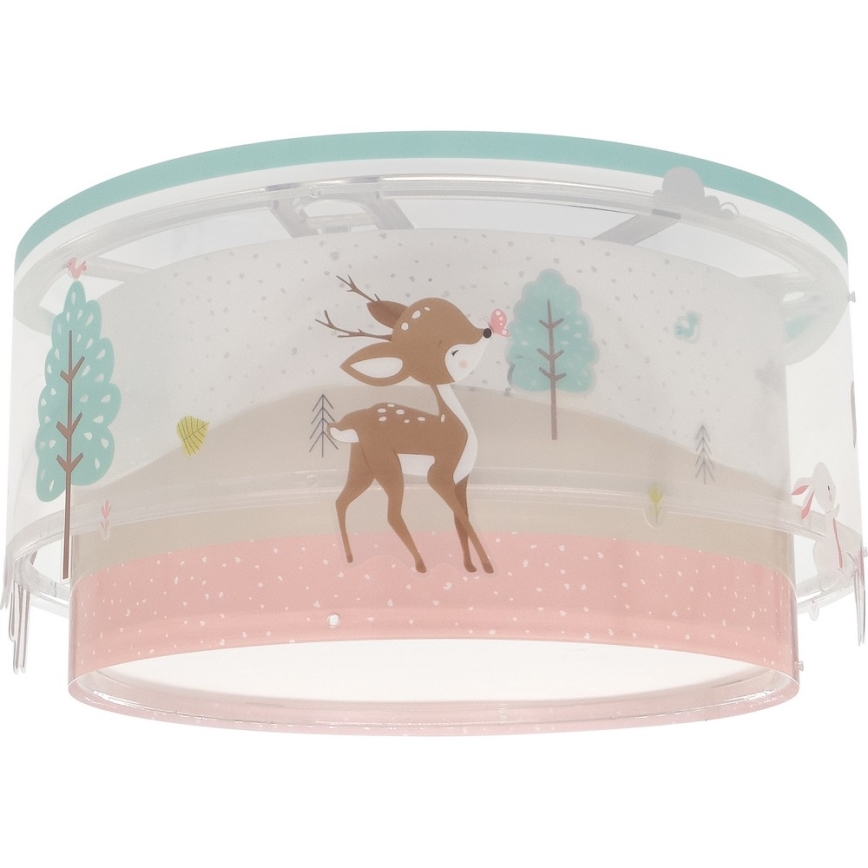 Dalber 61276 - Iluminação de teto de criança LOVING DEER 2xE27/15W/230V