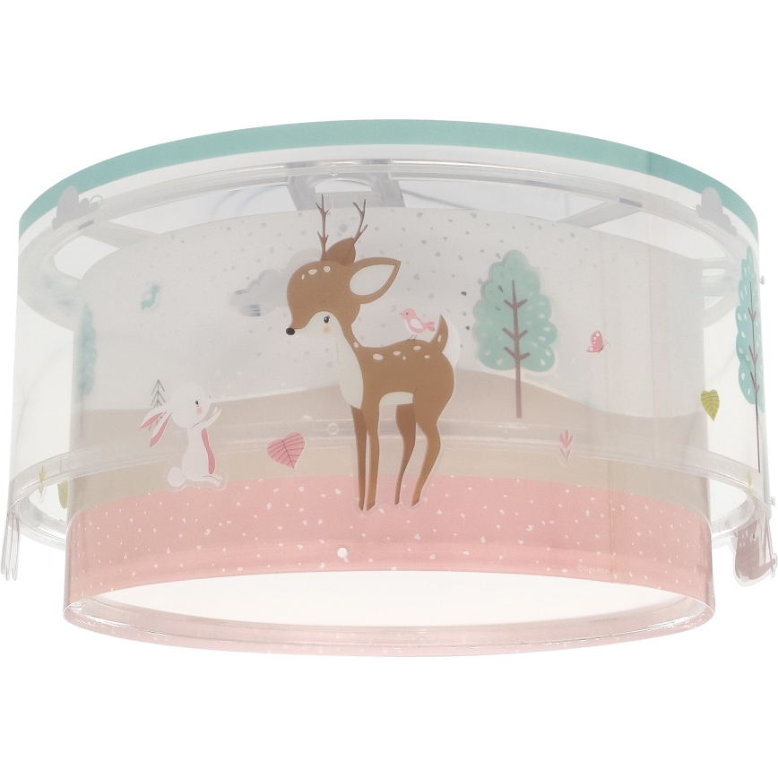Dalber 61276 - Iluminação de teto de criança LOVING DEER 2xE27/15W/230V