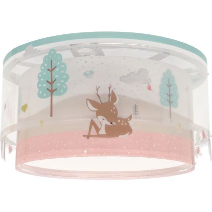 Dalber 61276 - Iluminação de teto de criança LOVING DEER 2xE27/15W/230V