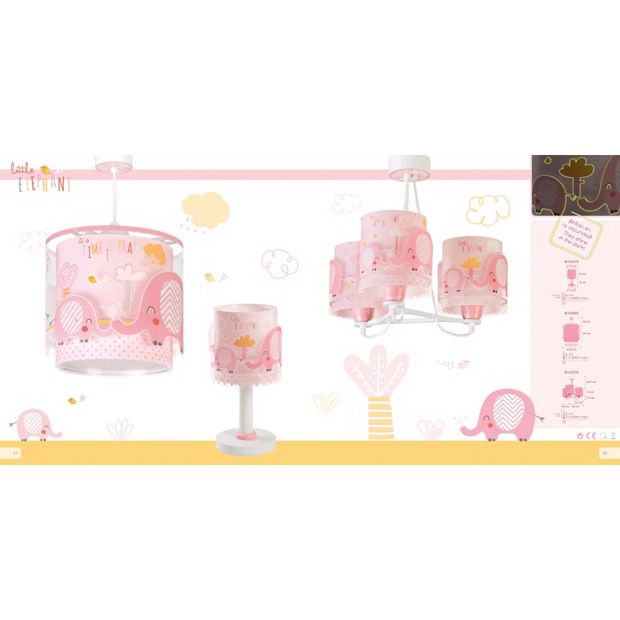 Dalber 61331S - Lâmpada de criança LITTLE ELEFANTE 1xE14/40W/230V