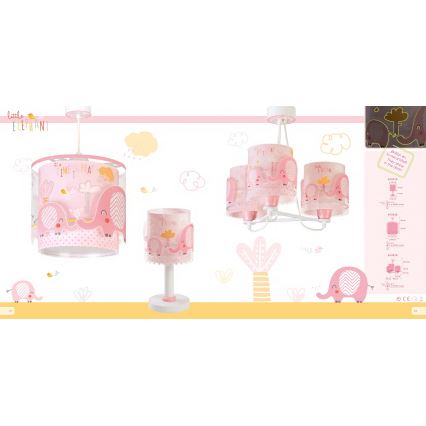 Dalber 61332S - Candelabro de criança LITTLE ELEFANTE 1xE27/60W/230V