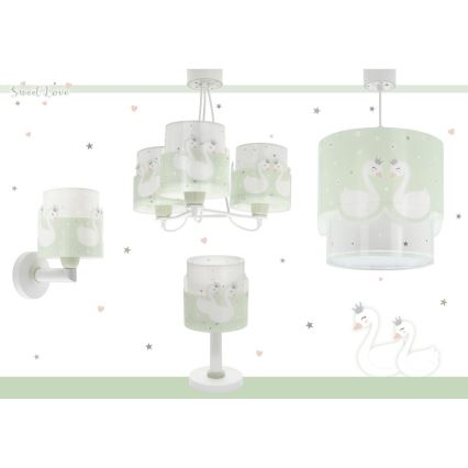 Dalber 61717H - Candelabro de criança SWEET LOVE 3xE27/60W/230V verde
