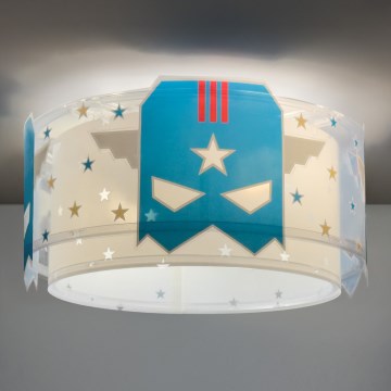 Dalber 61816 - Iluminação de teto para crianças AZUL HERO 2xE27/15W/230V