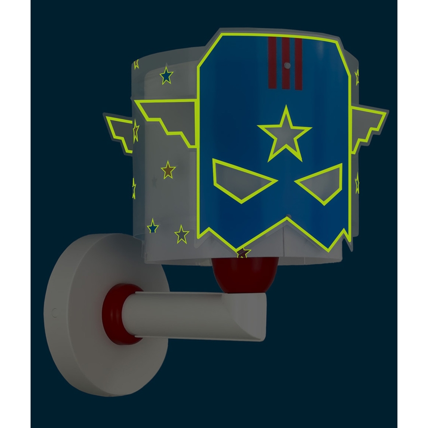 Dalber 61819 - Aplique de parede infantil BLUE HERO 1xE27/15W/230V