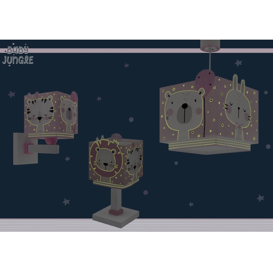 Dalber 63111S - Candeeiro de criança JUNGLE 1xE14/8W/230V rosa