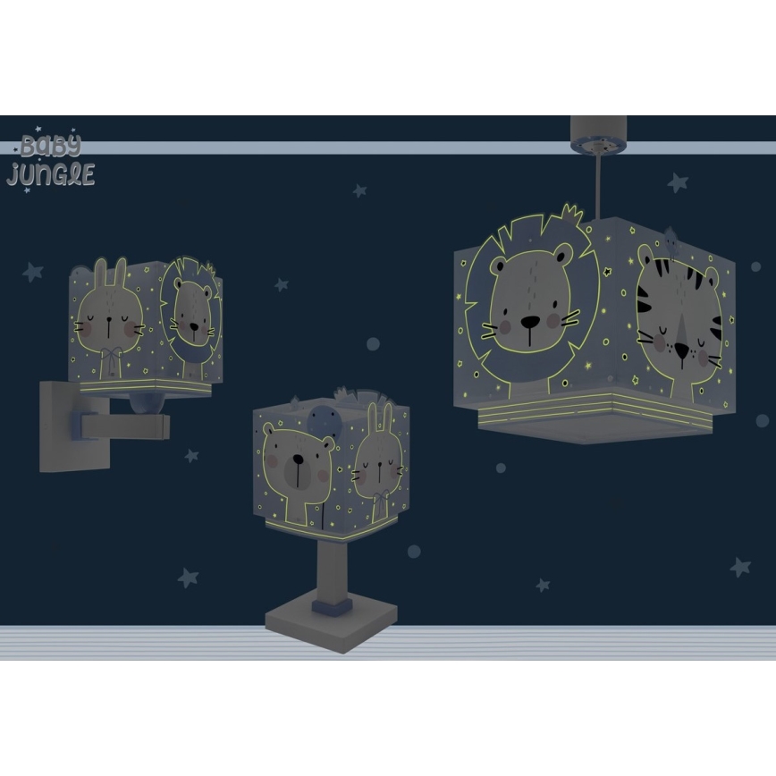 Dalber 63111T - Candeeiro de criança JUNGLE 1xE14/8W/230V azul