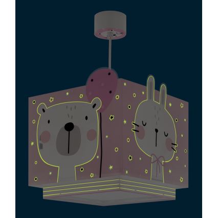 Dalber 63112S - Candelabro de criança JUNGLE 1xE27/15W/230V rosa