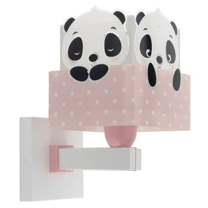 Dalber 63169S - Iluminação de parede de criança PANDA 1xE27/60W/230V rosa