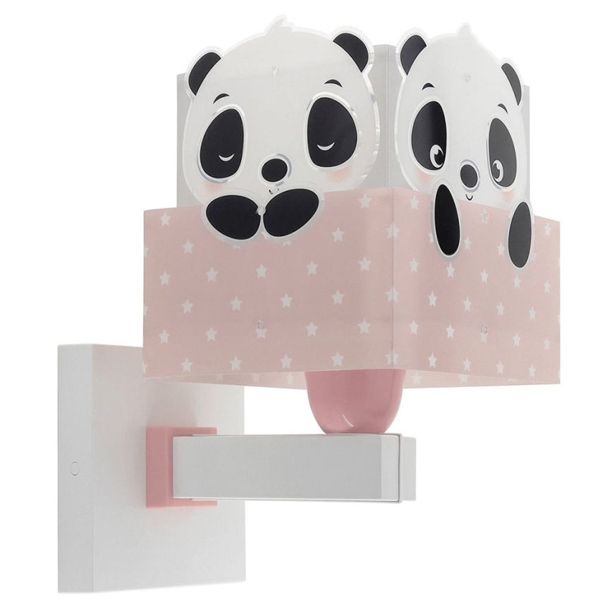 Dalber 63169S - Iluminação de parede de criança PANDA 1xE27/60W/230V rosa