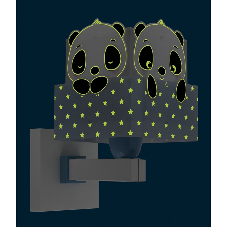 Dalber 63169T - Iluminação de parede de criança PANDA 1xE27/60W/230V azul