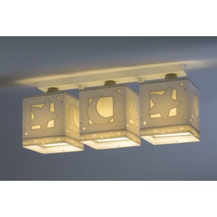 Dalber 63233NE - Candeeiro de teto para crianças MOONLIGHT 3xE27/60W/230V