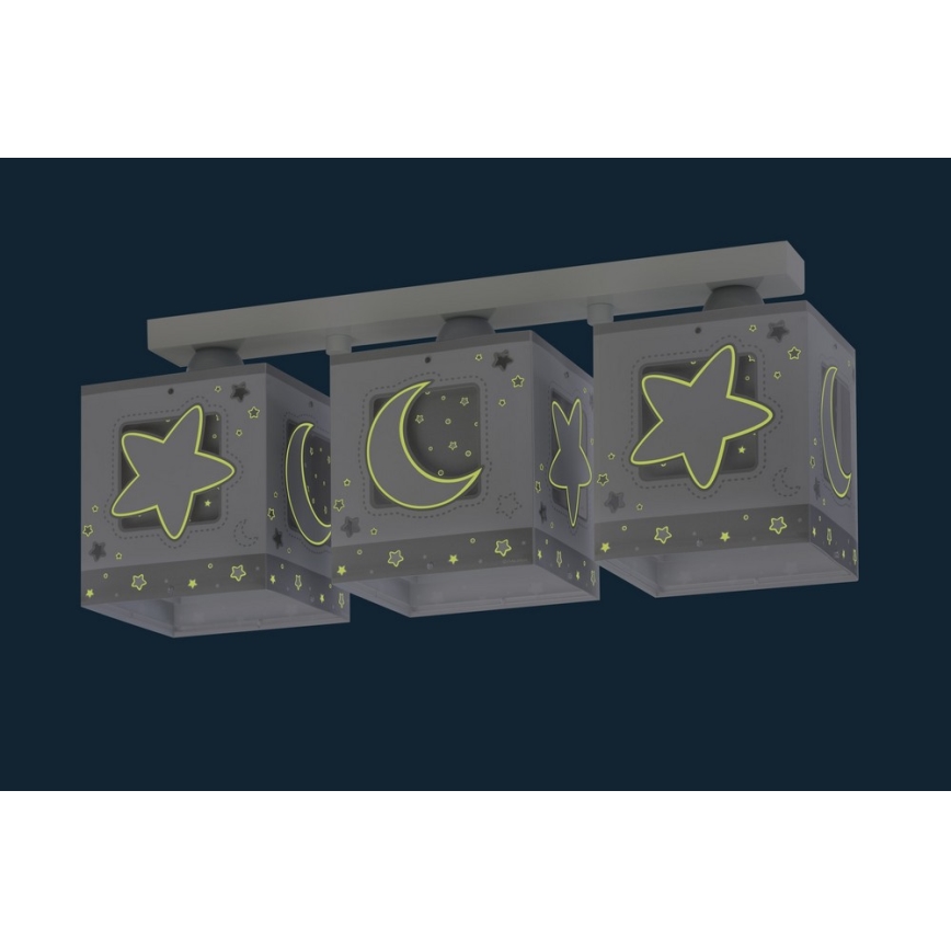 Dalber 63233NE - Candeeiro de teto para crianças MOONLIGHT 3xE27/60W/230V