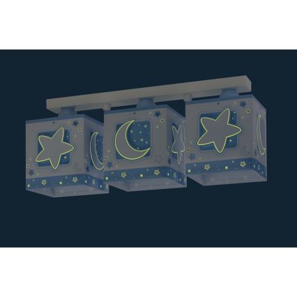 Dalber 63233NT - Candeeiro de teto para crianças MOONLIGHT 3xE27/60W/230V