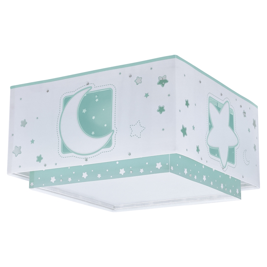 Dalber 63236H - Iluminação de teto de criança MOONLIGHT 2xE27/60W/230V verde