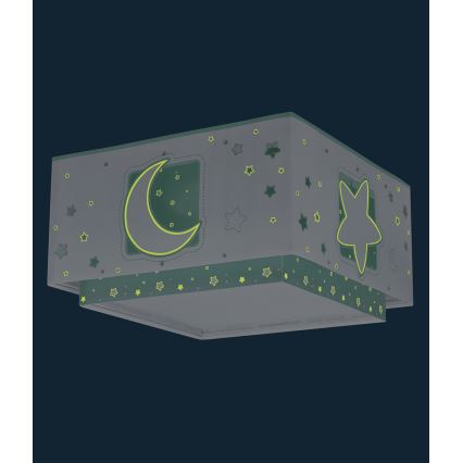 Dalber 63236H - Iluminação de teto de criança MOONLIGHT 2xE27/60W/230V verde