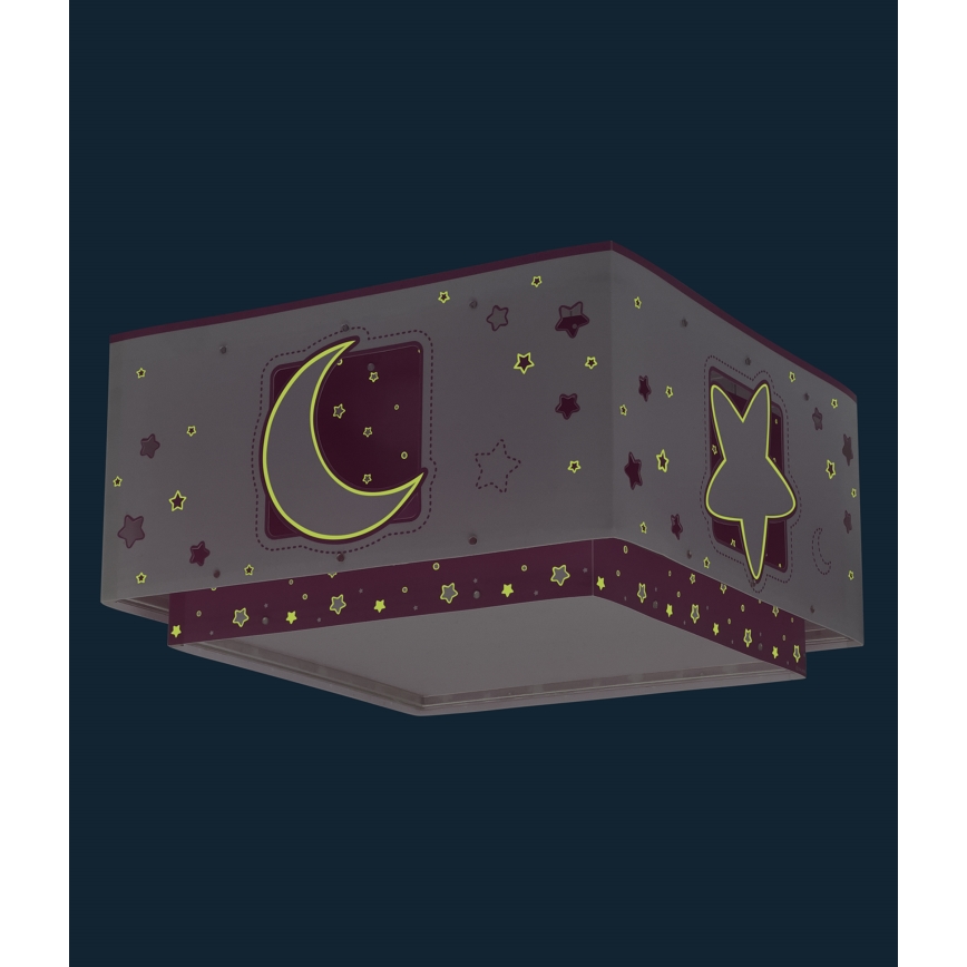 Dalber 63236S - Iluminação de teto de criança MOONLIGHT 2xE27/60W/230V rosa