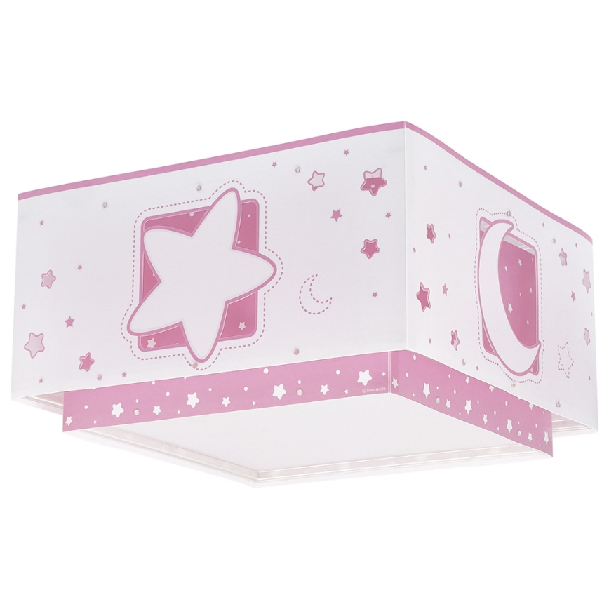 Dalber 63236S - Iluminação de teto de criança MOONLIGHT 2xE27/60W/230V rosa