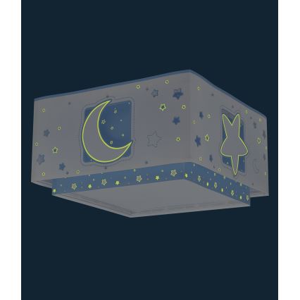 Dalber 63236T - Iluminação de teto de criança MOONLIGHT 2xE27/60W/230V azul