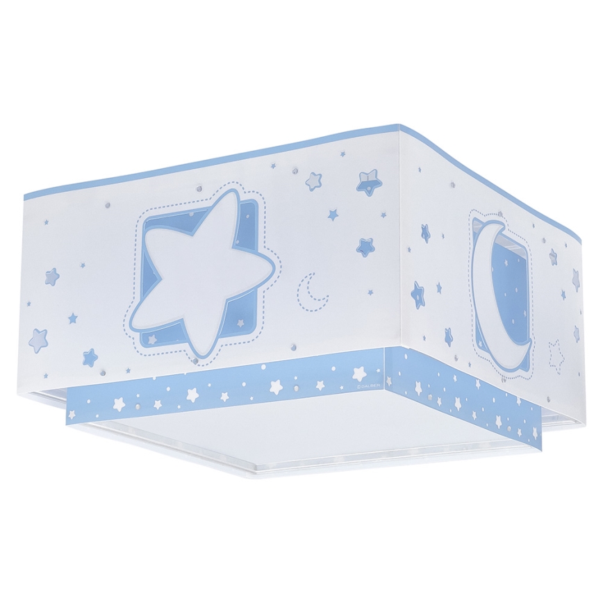 Dalber 63236T - Iluminação de teto de criança MOONLIGHT 2xE27/60W/230V azul