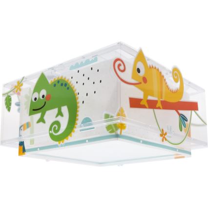Dalber 63316 - Candeeiro de teto infantil HAPPY JUNGLE 2xE27/15W/230V