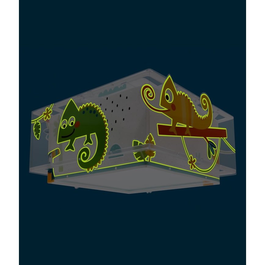 Dalber 63316 - Candeeiro de teto infantil HAPPY JUNGLE 2xE27/15W/230V