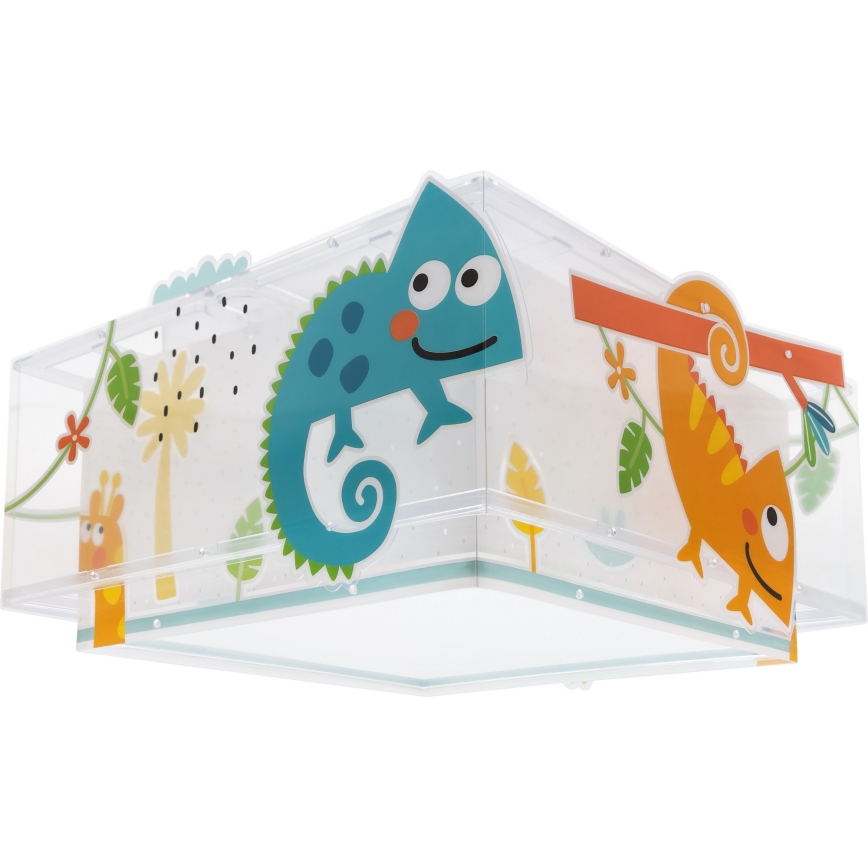 Dalber 63316 - Candeeiro de teto infantil HAPPY JUNGLE 2xE27/15W/230V
