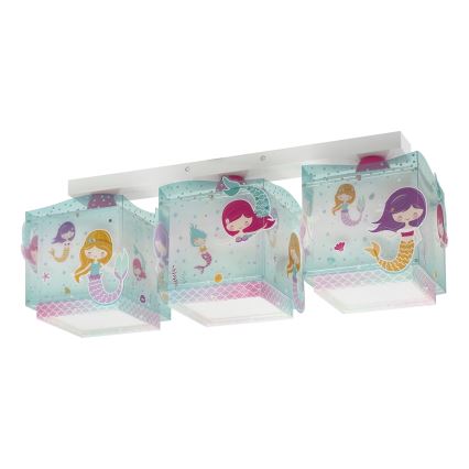 Dalber 63443 - Iluminação de teto de criança MERMAIDS 3xE27/60W/230V