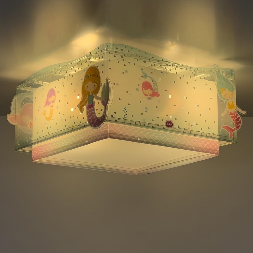 Dalber 63446 - Iluminação de teto de criança MERMAIDS 2xE27/60W/230V
