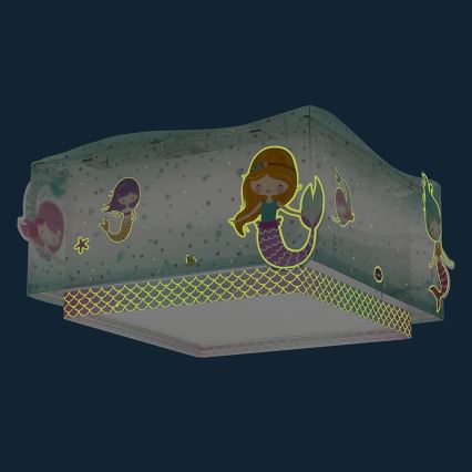 Dalber 63446 - Iluminação de teto de criança MERMAIDS 2xE27/60W/230V