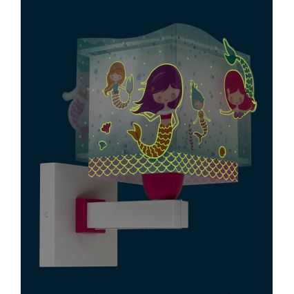 Dalber 63449 - Iluminação de parede de criança MERMAIDS 1xE27/60W/230V