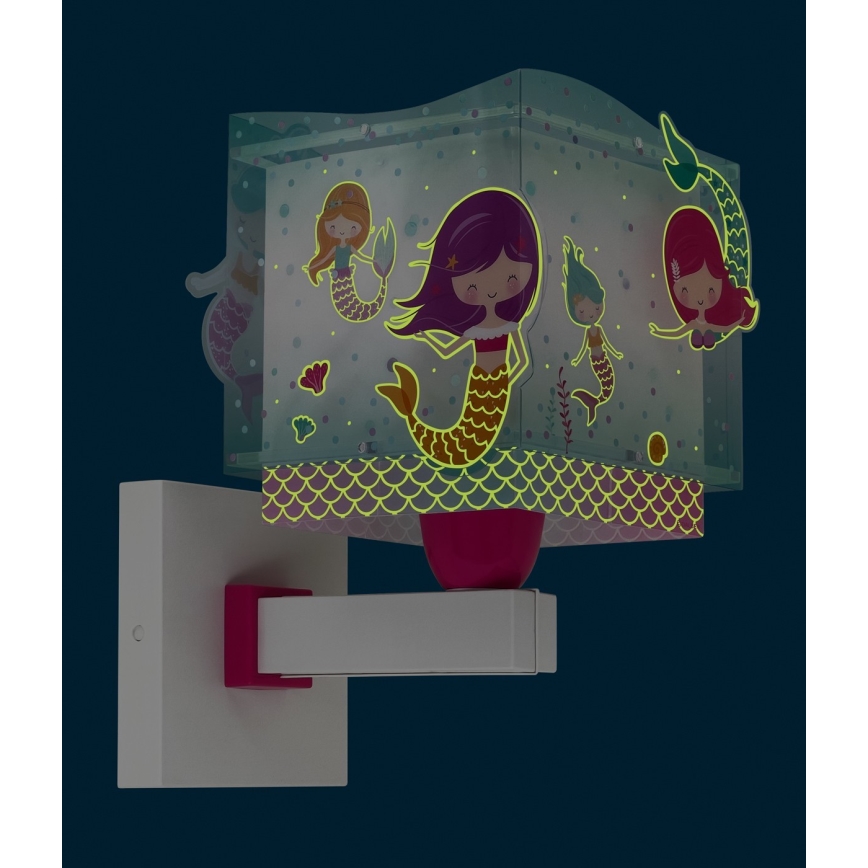 Dalber 63449 - Iluminação de parede de criança MERMAIDS 1xE27/60W/230V