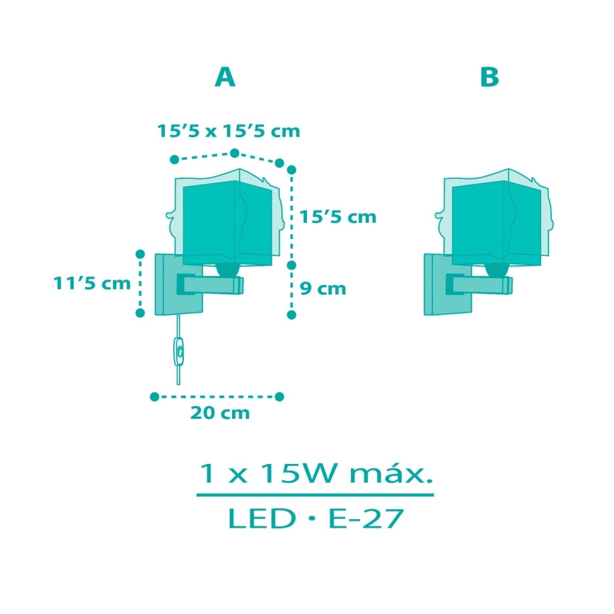 Dalber 63449 - Iluminação de parede de criança MERMAIDS 1xE27/60W/230V