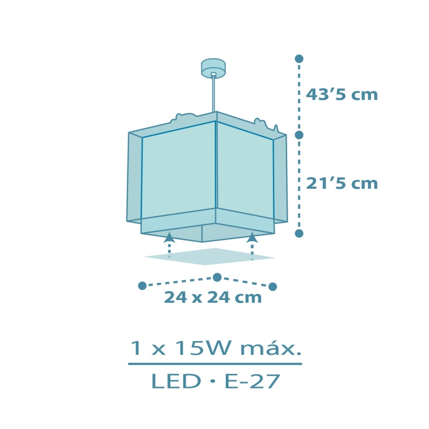 Dalber 63452 - Lustre infantil BABY DINOS 1xE27/15W/230V multicolorido