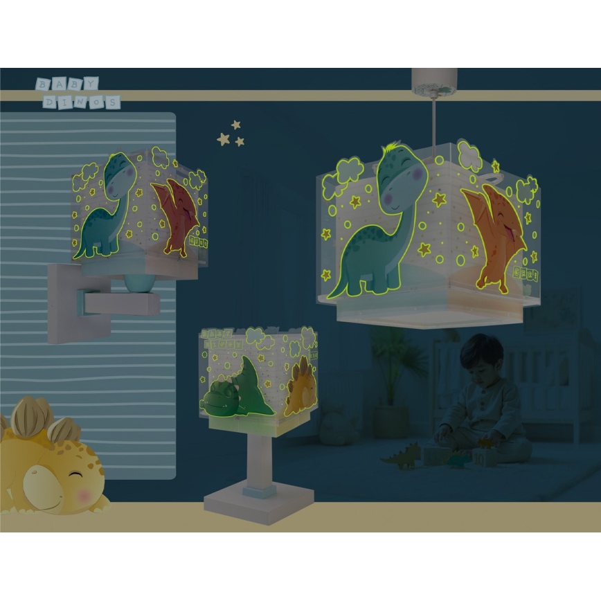 Dalber 63459 - Candeeiro de parede infantil BABY DINOS 1xE27/15W/230V multicolorido