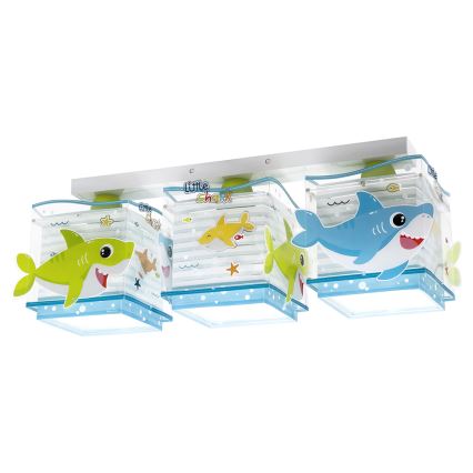 Dalber 63473 - Iluminação de teto de criança BABY SHARK 3xE27/60W/230V
