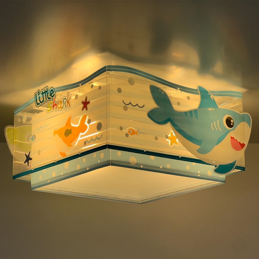 Dalber 63476 - Iluminação de teto de criança BABY SHARK 2xE27/60W/230V