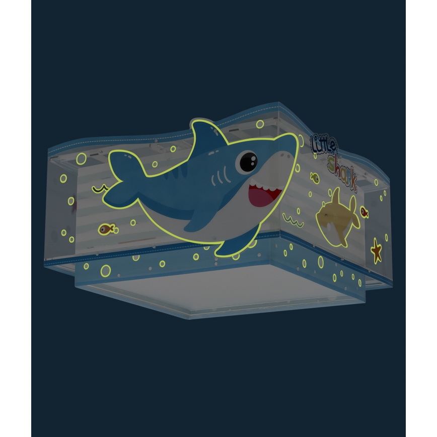 Dalber 63476 - Iluminação de teto de criança BABY SHARK 2xE27/60W/230V