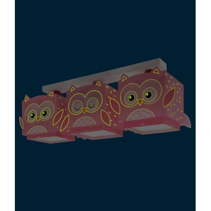 Dalber 64483 - Iluminação de teto de criança LITTLE FRIENDS 3xE27/15W/230V