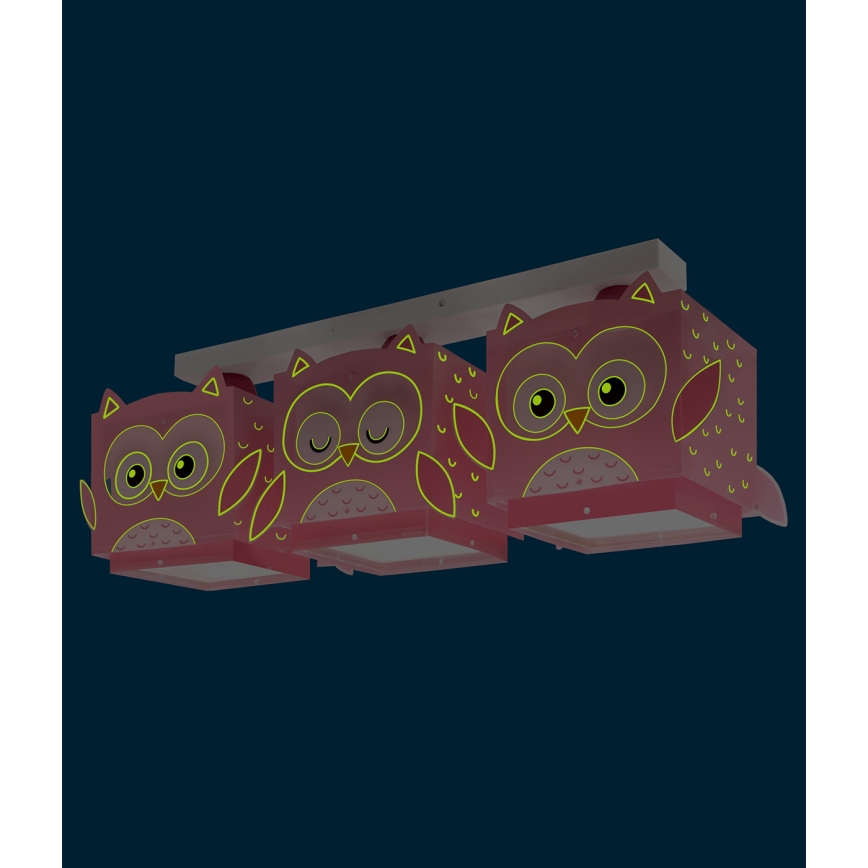 Dalber 64483 - Iluminação de teto de criança LITTLE FRIENDS 3xE27/15W/230V
