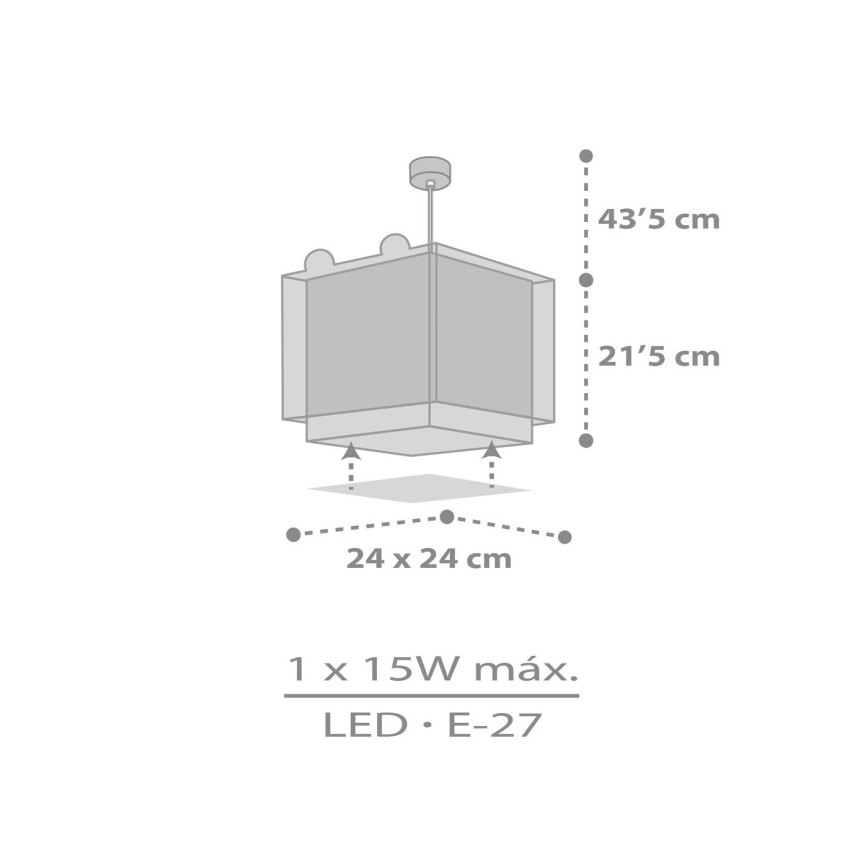 Dalber 64582 - Candelabro de criança LITTLE FOX 1xE27/60W/230V