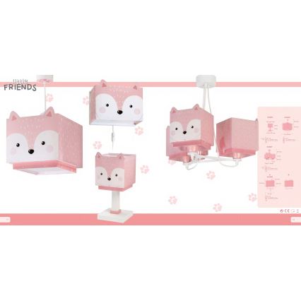 Dalber 64582 - Candelabro de criança LITTLE FOX 1xE27/60W/230V